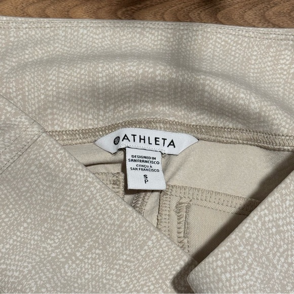 Athleta Small Tan Delancey Skyline Textured Herringbone Tight Comfort Stretch - Picture 2 of 6